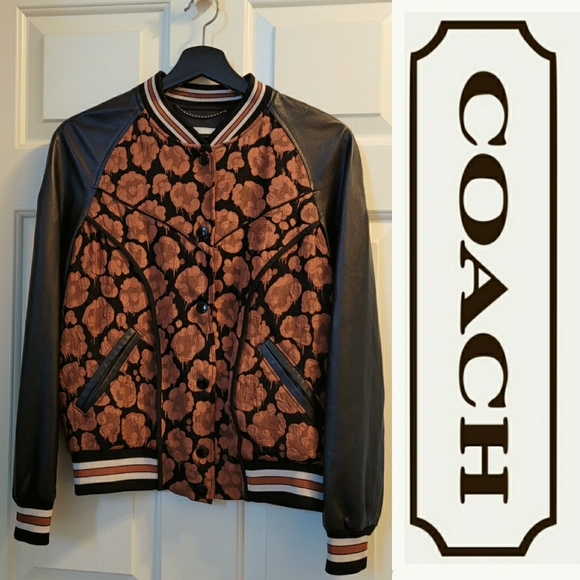 COACH Light weight  Leather& Silk Jacket - Picture 1 of 16